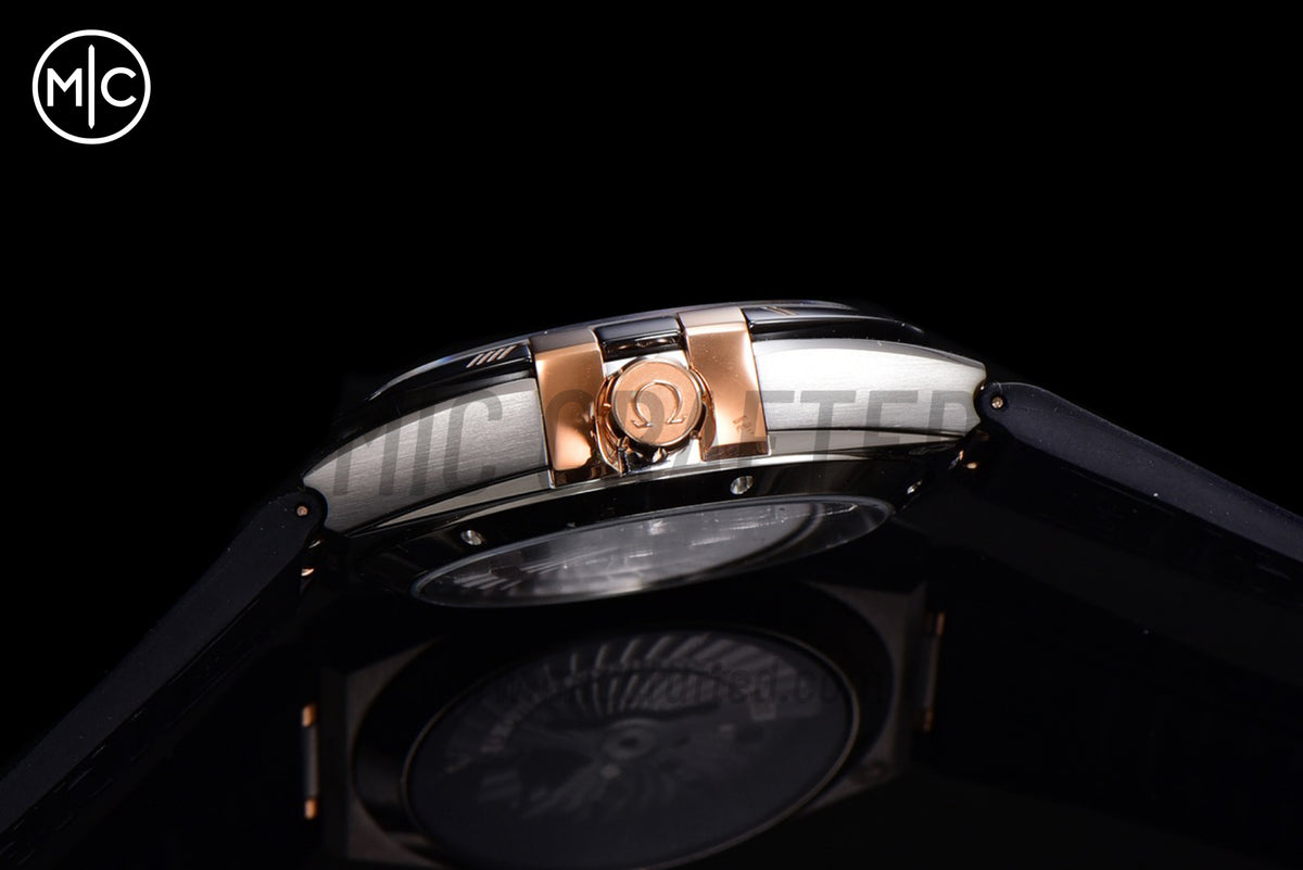 Constellation 41mm RG Silver Grey Dial on Leather Clad Rubber Strap – Premium Edition