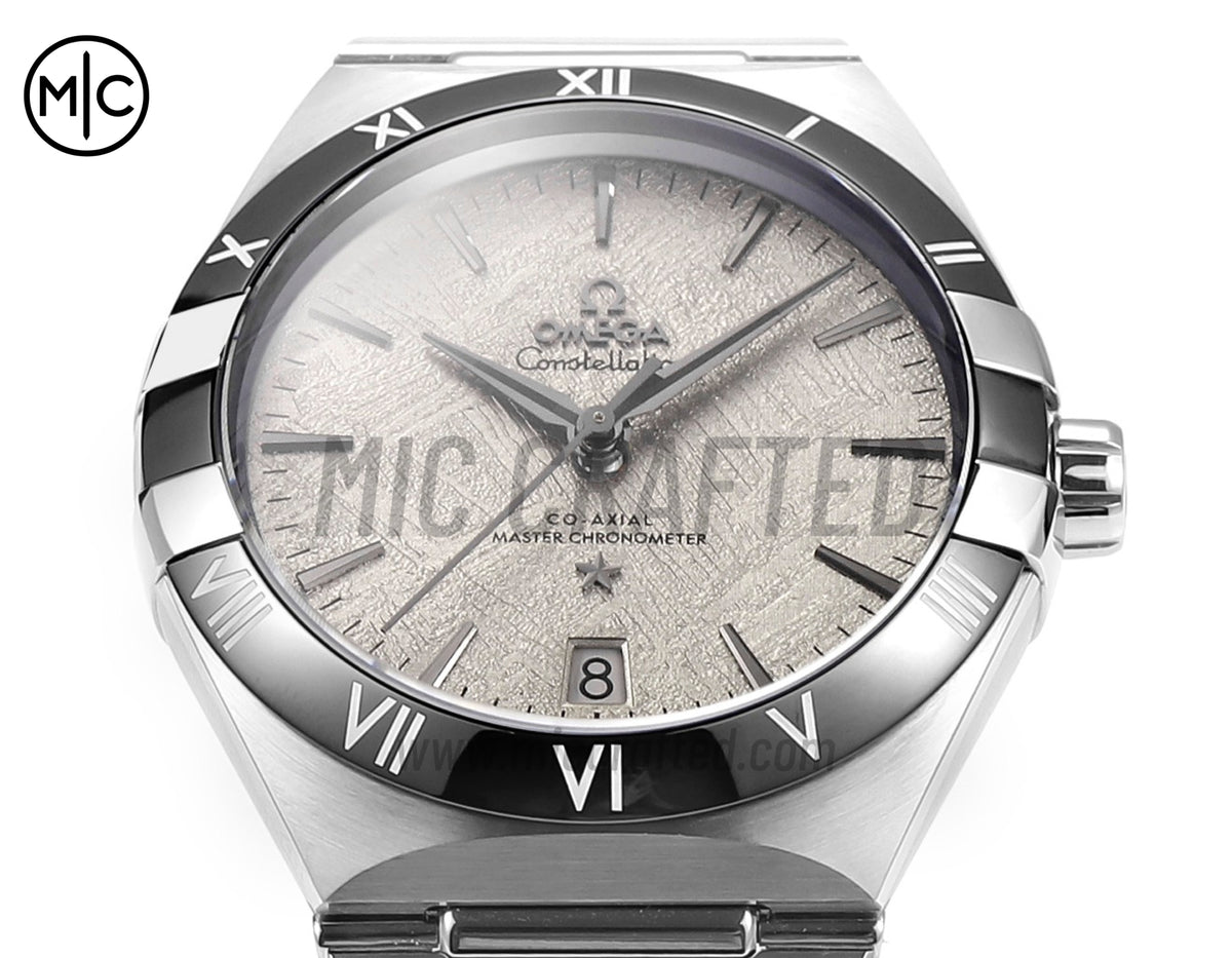 Constellation 41mm Black Ceramic Meteorite Dial on Leather Clad Rubber Strap – Premium Edition