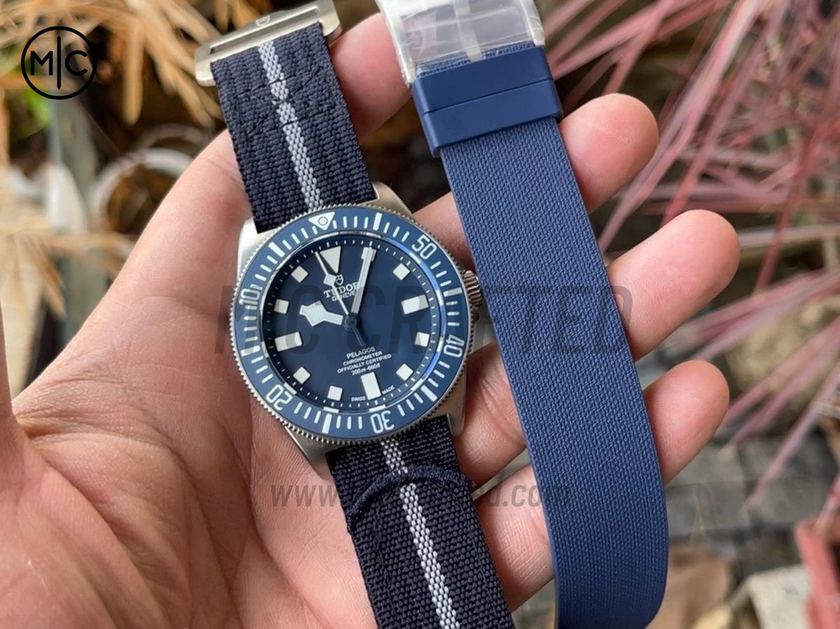 Pelagos FXD 42mm 鈦金屬 m25707b 藍色錶面 配藍色尼龍錶帶 - 高級版
