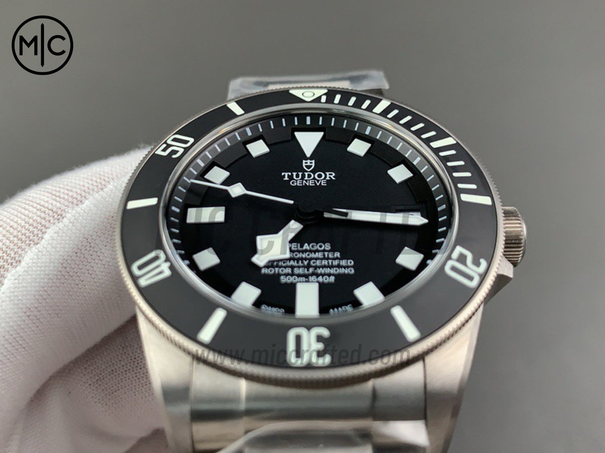 Pelagos 42mm Titanium Black Ceramic Black Dial on Titanium Bracelet – Premium Edition