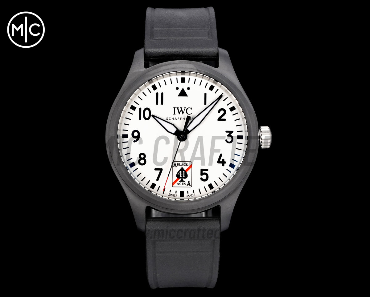 Pilot 41mm Black Aces PVD IW326905 on Black Rubber Strap – Premium Edition