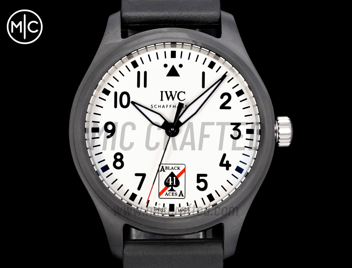 Pilot 41mm Black Aces PVD IW326905 on Black Rubber Strap – Premium Edition