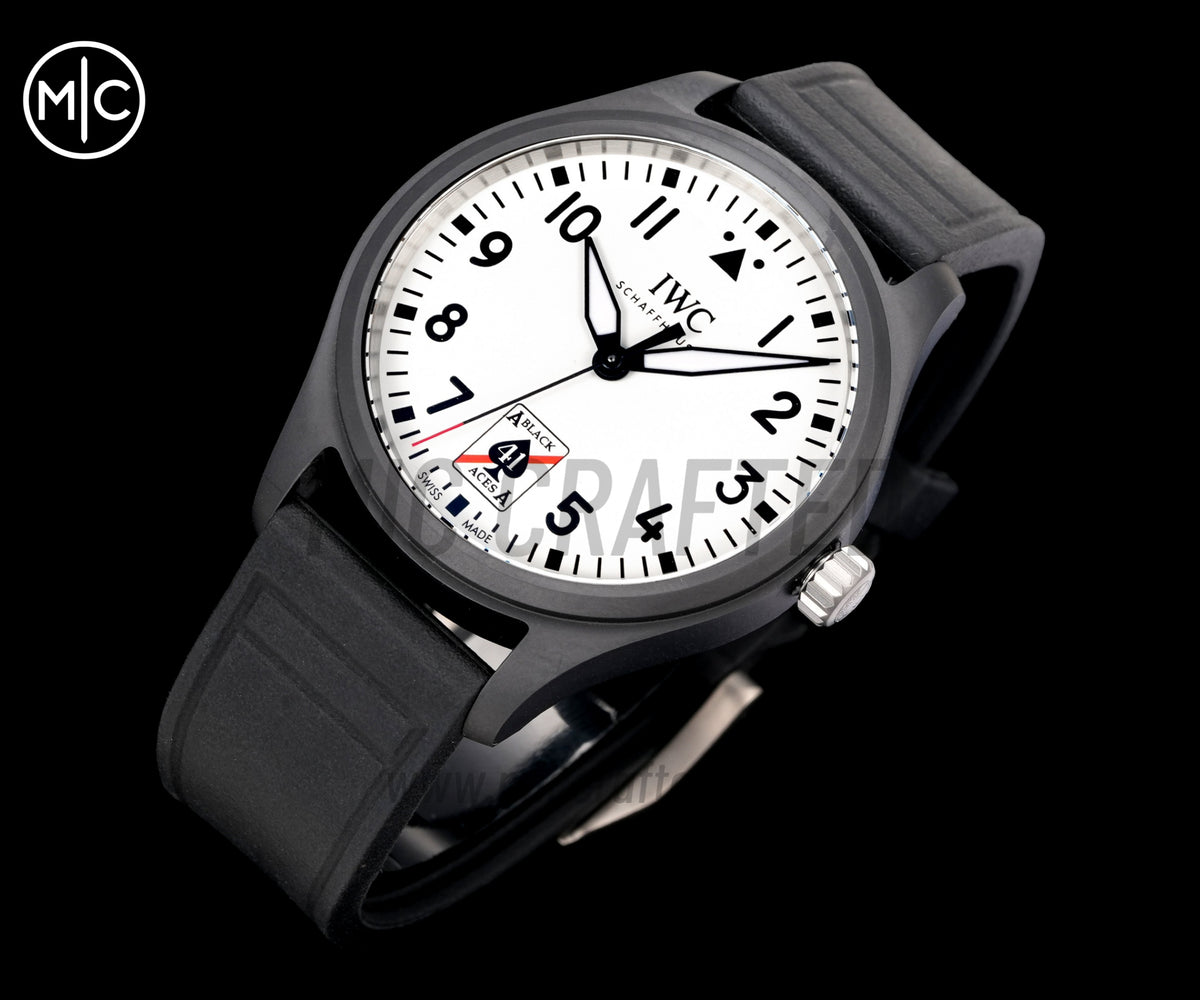 Pilot 41mm Black Aces PVD IW326905 on Black Rubber Strap – Premium Edition