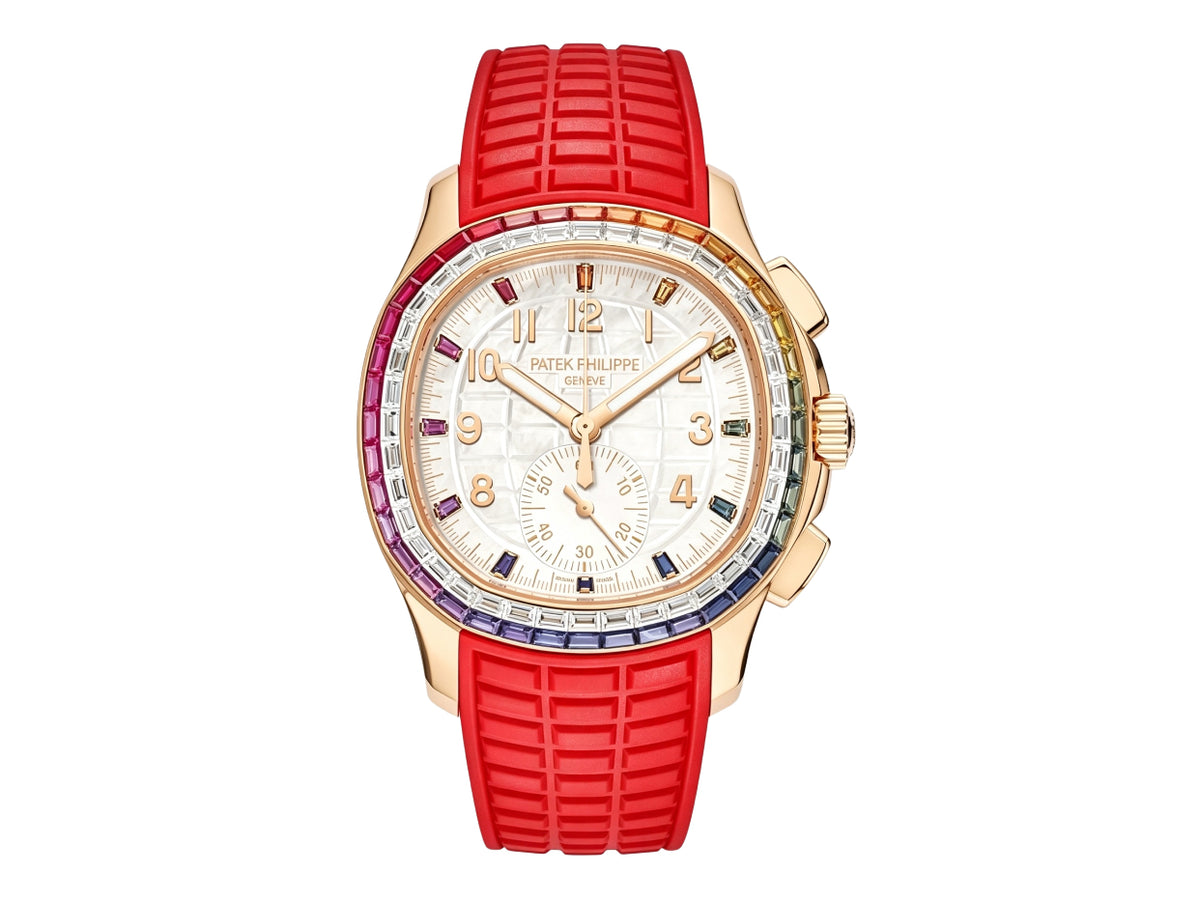 Aquanaut 7968/300R-001 39.9mm 白色錶盤配紅色橡膠錶帶 - 高級版