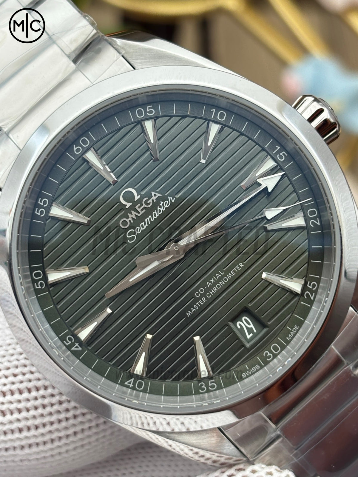 Aqua Terra 150M 41mm Master Chronometers Green Dial on SS Bracelet – Premium Edition
