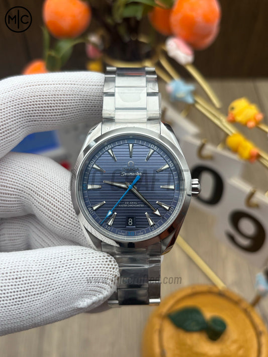 Aqua Terra 150M 41mm Master Chronometers Light Blue Dial Blue Hand on SS Bracelet – Premium Edition