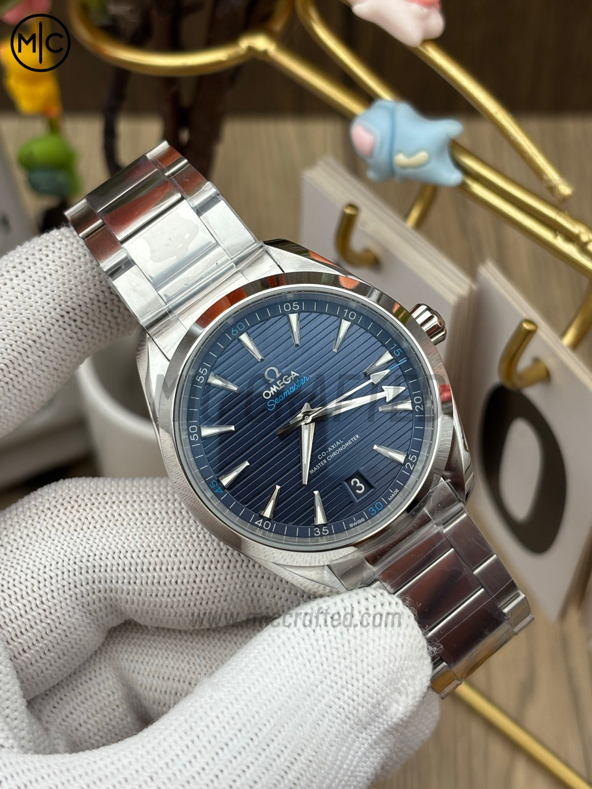 Aqua Terra 150M 41mm Master Chronometers Deep Blue Dial Silver Hand on SS Bracelet – Premium Edition