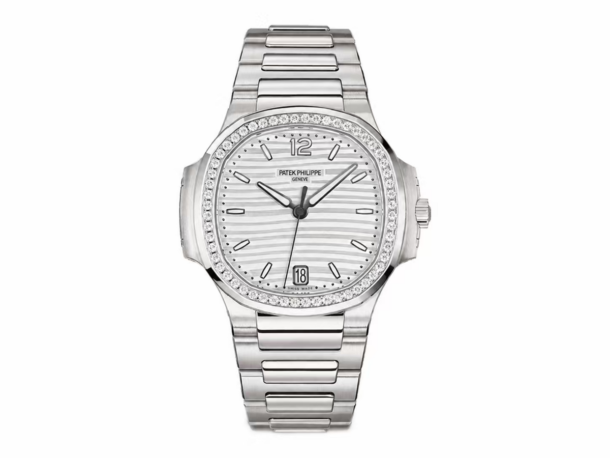 Nautilus 7118 35.2mm Ladies Silver Dial Diamonds Bezel on SS Bracelet – Premium Edition