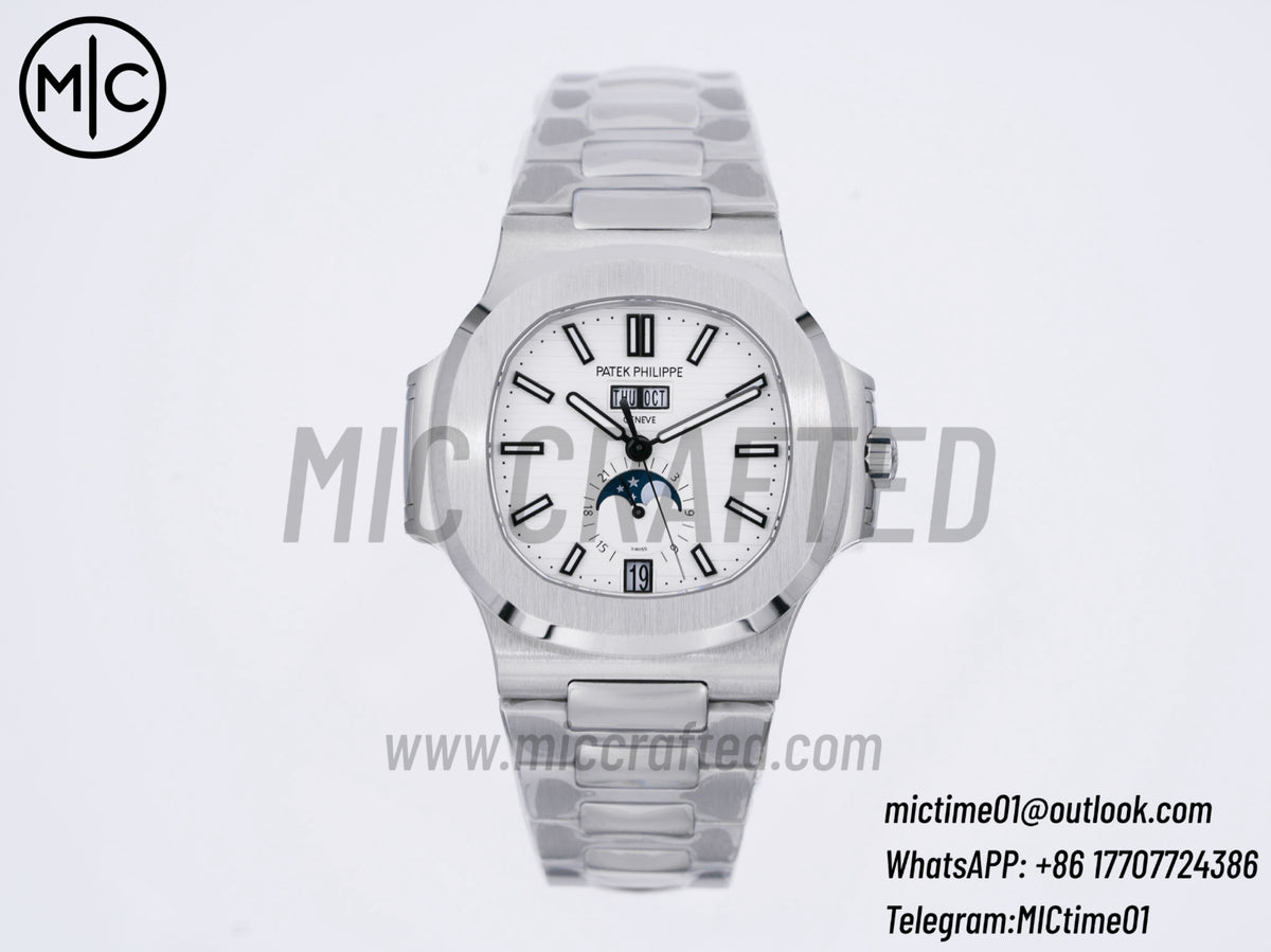 Nautilus 5726 40.5mm Full Function SS White Dial on SS Bracelet – Premium Edition
