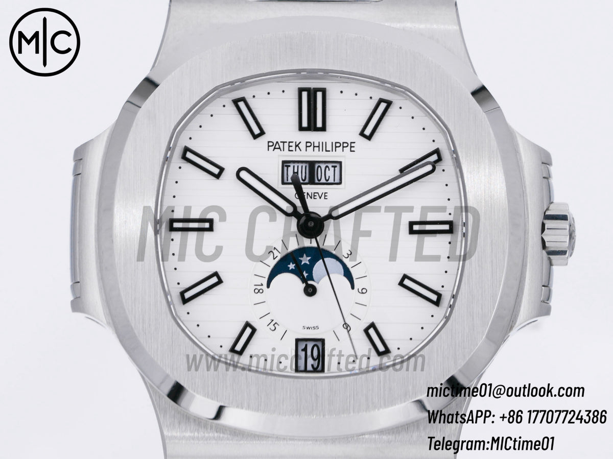 Nautilus 5726 40.5mm Full Function SS White Dial on SS Bracelet – Premium Edition
