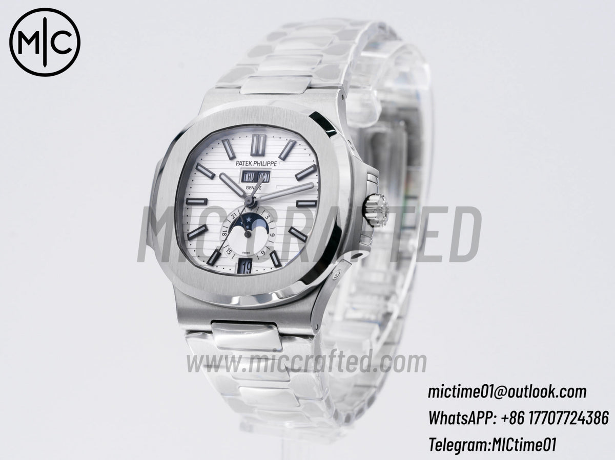 Nautilus 5726 40.5mm Full Function SS White Dial on SS Bracelet – Premium Edition