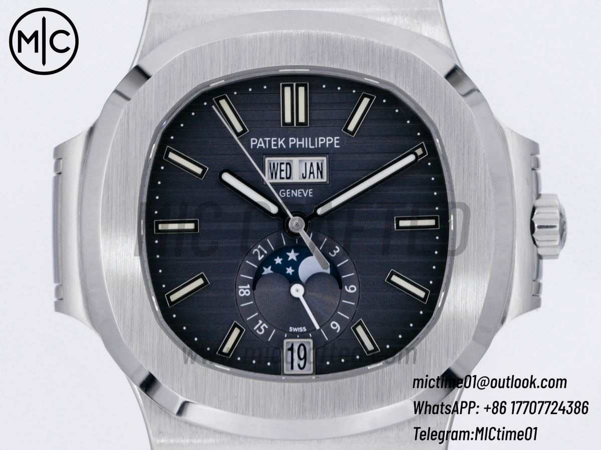 Nautilus 5726 40.5mm Full Function SS Blue Dial on SS Bracelet – Premium Edition