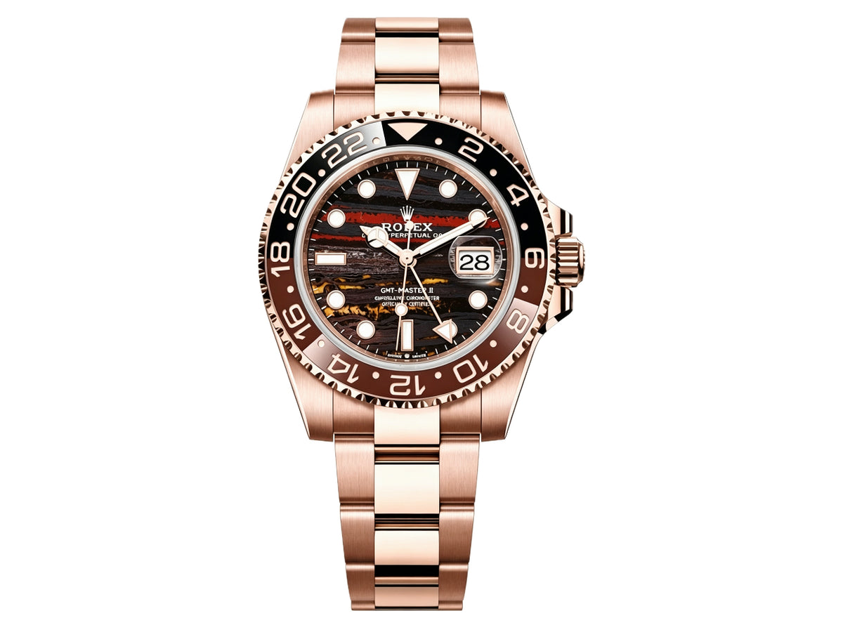 GMT-Master II 126715 CHNR 904L 虎眼石錶盤配 RG 錶鏈 - 尊享版