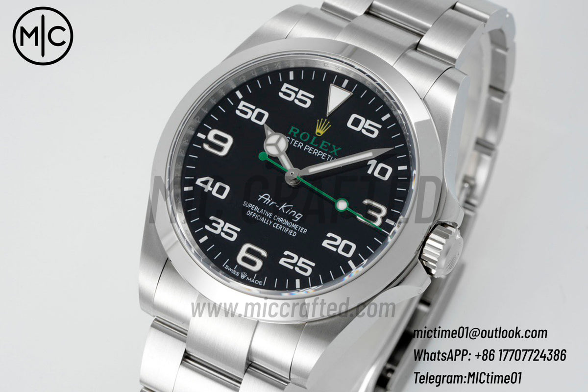 Air-King 126900 40mm 904L Steel Black Dial on SS Bracelet – Premium Edition