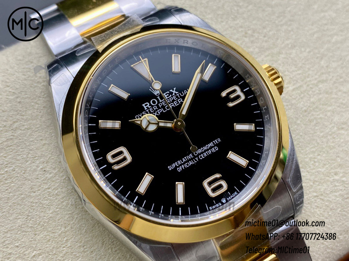 Explorer 124273 36mm 904L Steel Black Dial on SS/YG Bracelet – Premium Edition