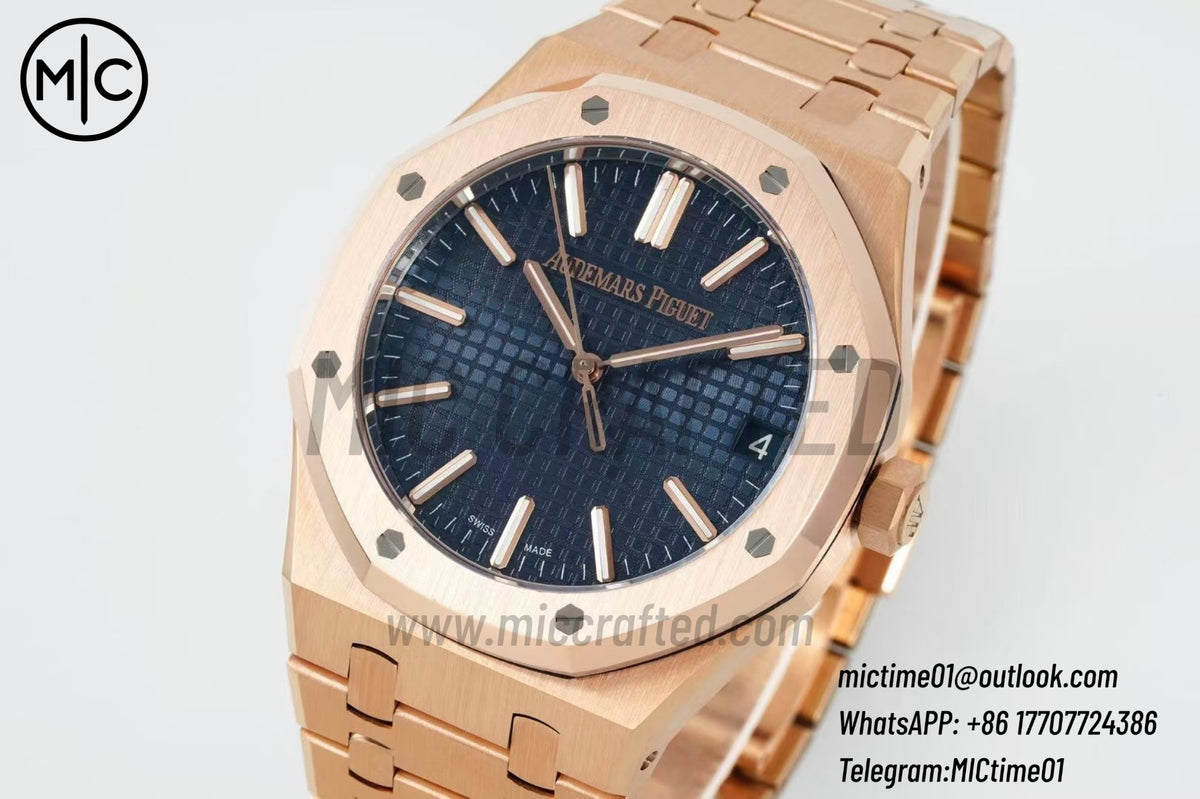 Royal Oak 41mm 15510 RG Blue Dial on RG Bracelet – Premium Edition