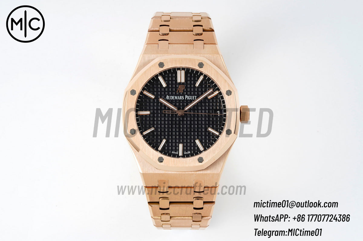 Royal Oak 41mm 15500 RG Black Dial on RG Bracelet – Premium Edition