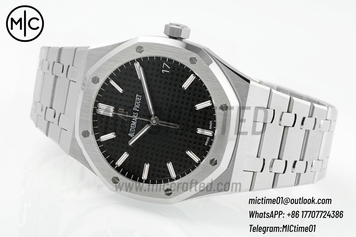 Royal Oak 41mm 15500 SS Black Dial on SS Bracelet – Premium Edition