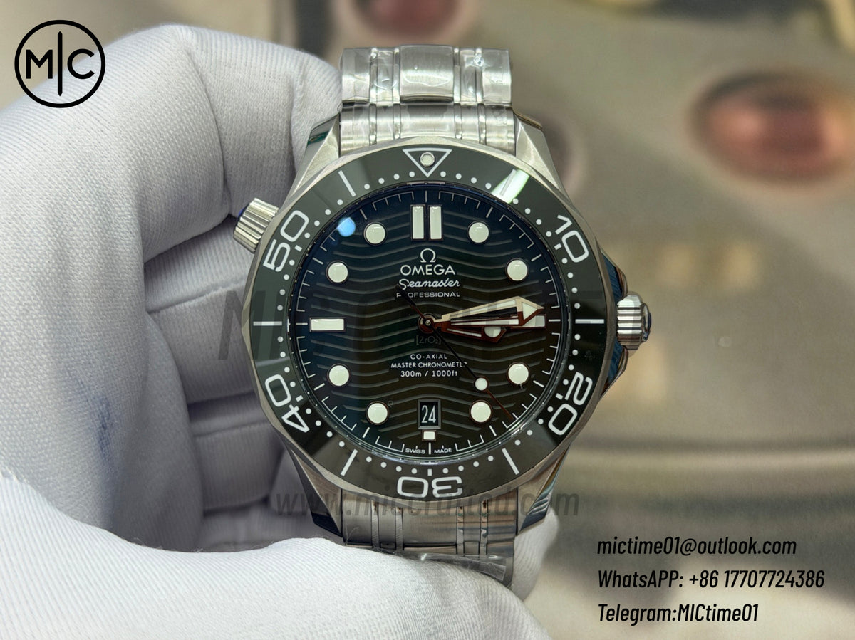 Seamaster Diver 300M SS Green Ceramic Green Dial on SS Bracelet – Premium Edition