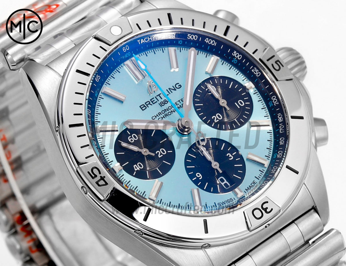 Chronomat B01 42mm SS Blue/Black Dial on SS Bracelet – Premium Edition