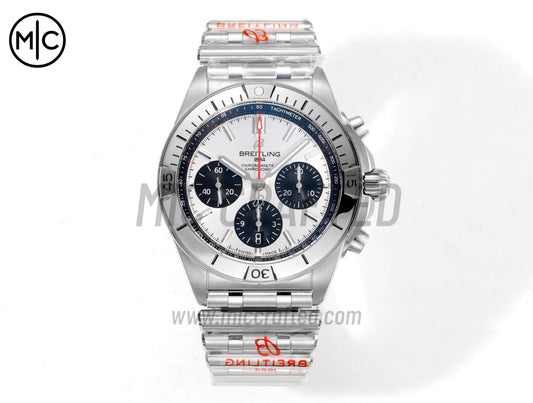 Chronomat B01 42mm SS Silver/Black Dial on SS Bracelet – Premium Edition