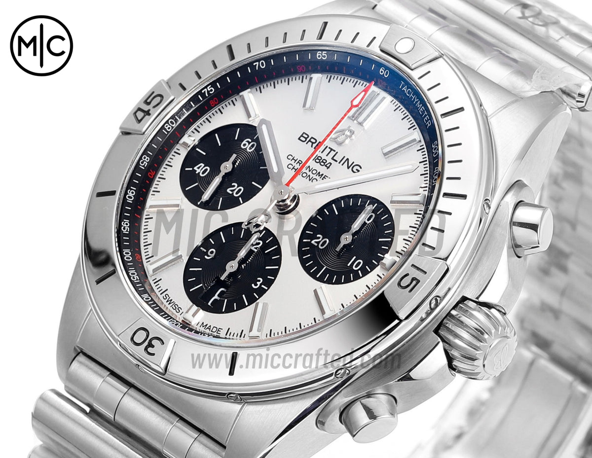 Chronomat B01 42mm SS 銀黑色錶盤配 SS 錶鏈 - 尊享版