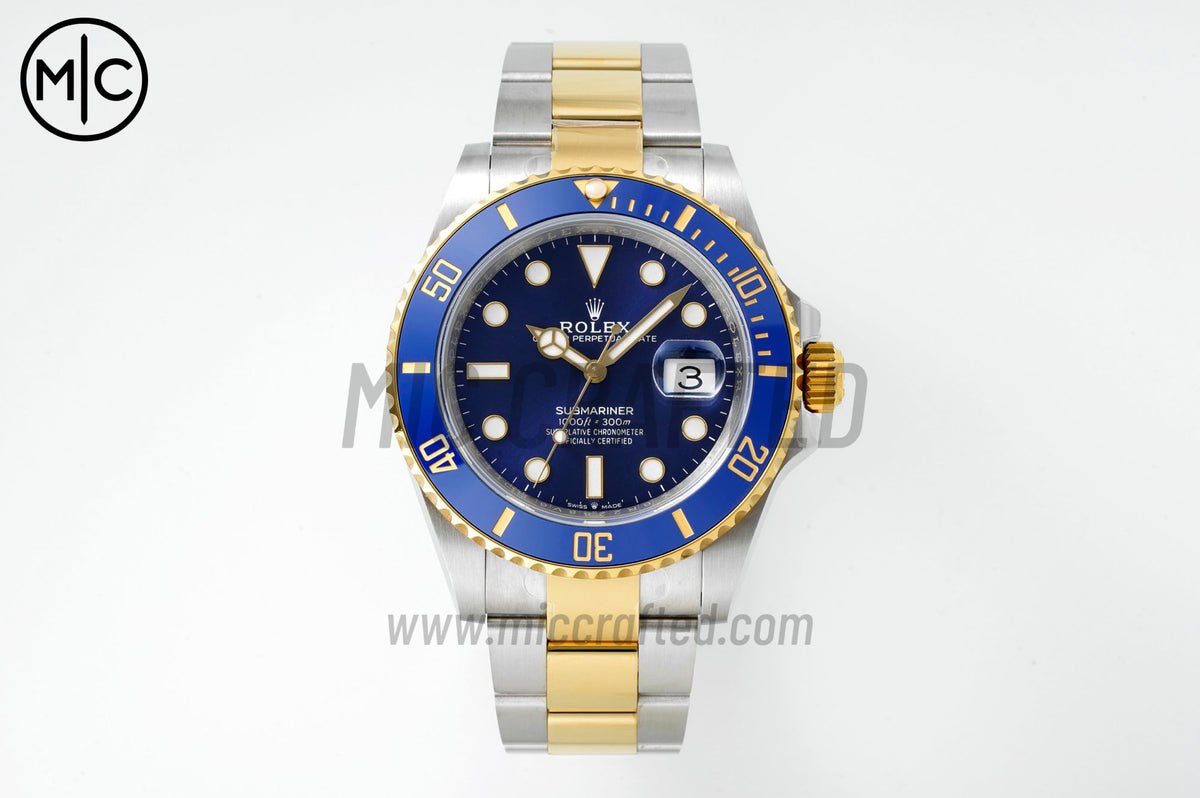 Submariner 41mm 126613 LB 不鏽鋼/黃金藍色陶瓷圈 904L 不鏽鋼錶殼及錶鏈 - 高級版