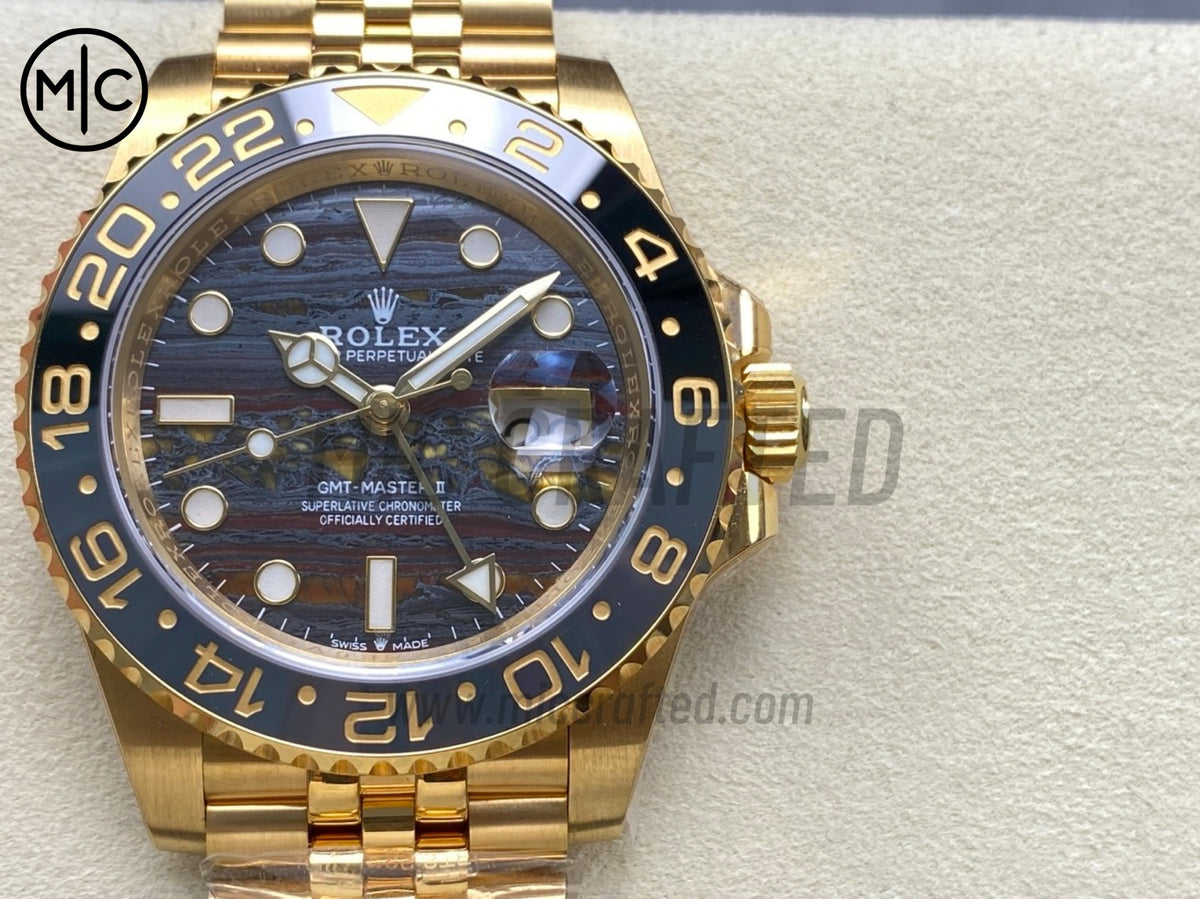 GMT-Master II 126718 GRNR 虎眼石錶盤配 YG Jubilee 錶鏈 - 尊享版