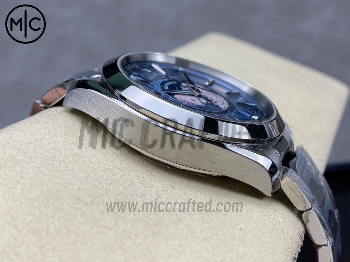 Aqua Terra GMT Worldtimer 43mm Summer Blue Dial on SS Bracelet – Premium Edition