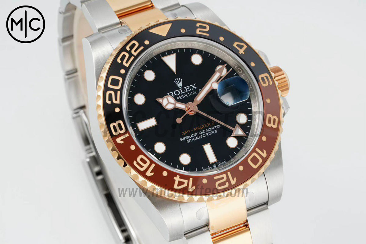 GMT Master II 126711 CHNR 904L 精鋼,搭配精鋼/玫瑰金錶帶 - 高級版