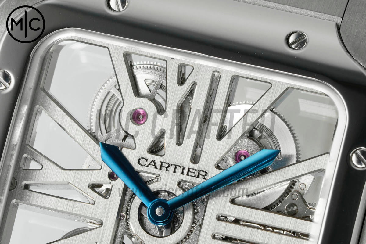 Santos Skeleton 40mm 不鏽鋼鏤空錶面,搭配不鏽鋼 SmartLink 錶鏈 - 尊貴版