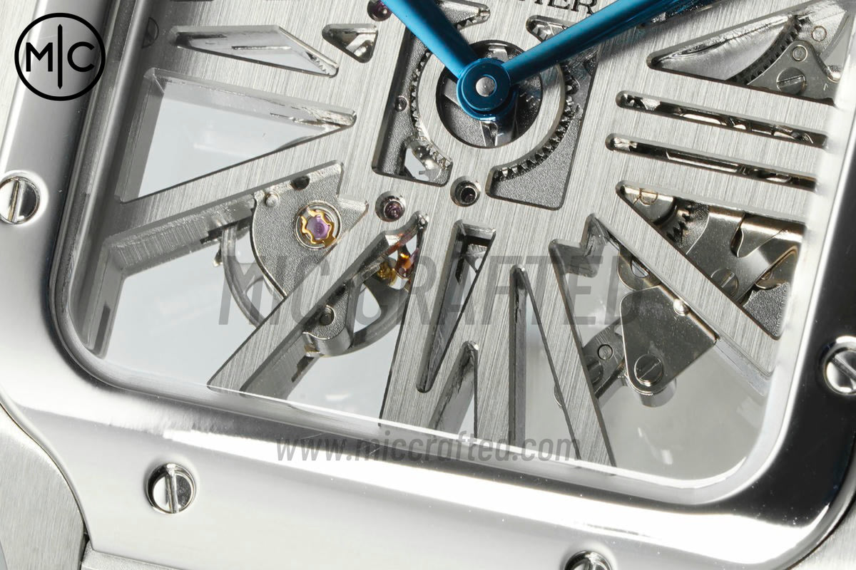 Santos Skeleton 40mm 不鏽鋼鏤空錶面,搭配不鏽鋼 SmartLink 錶鏈 - 尊貴版