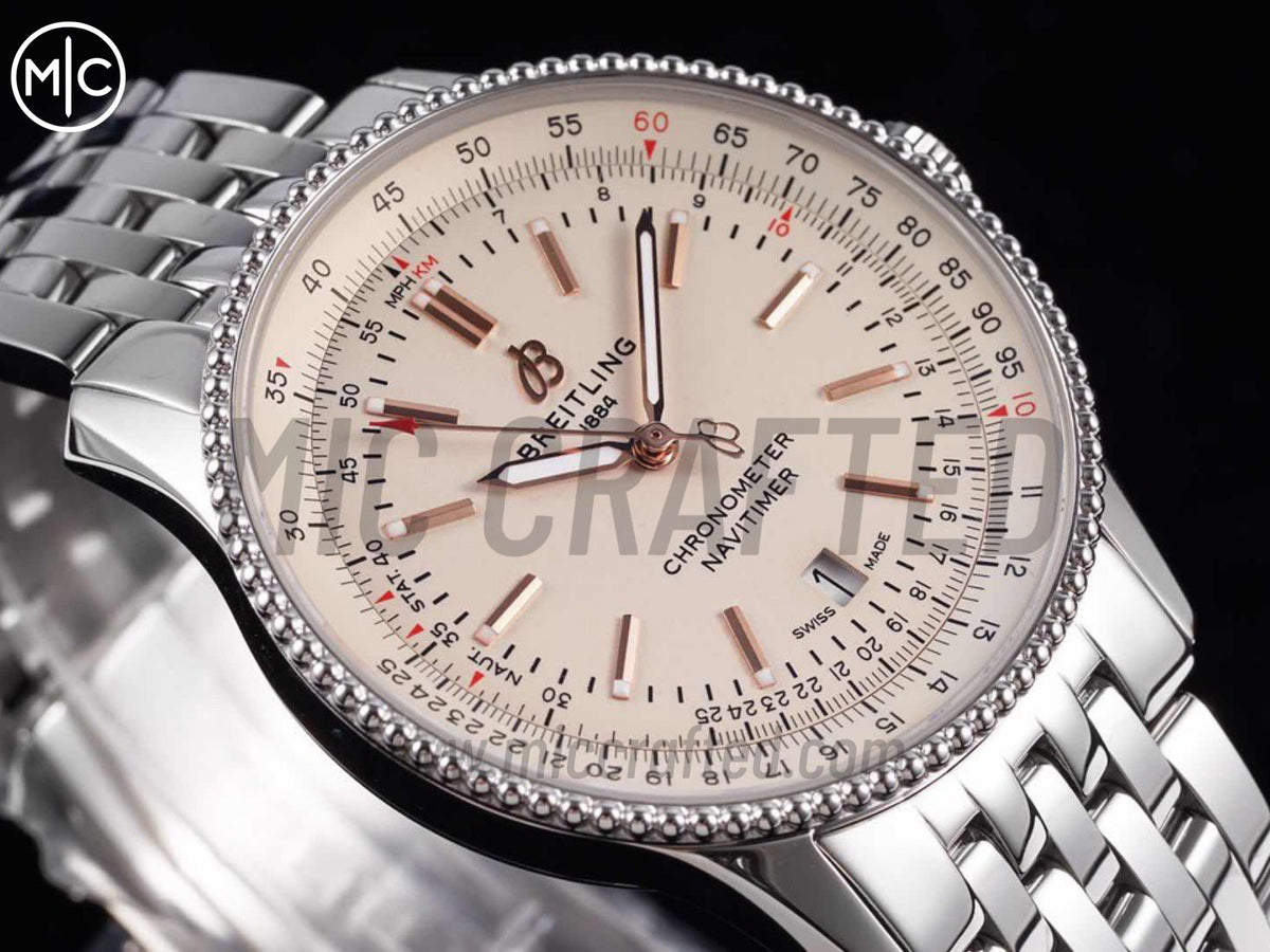 Navitimer 41mm Date SS 奶油色錶盤配 SS 錶鏈 – Premium Edition