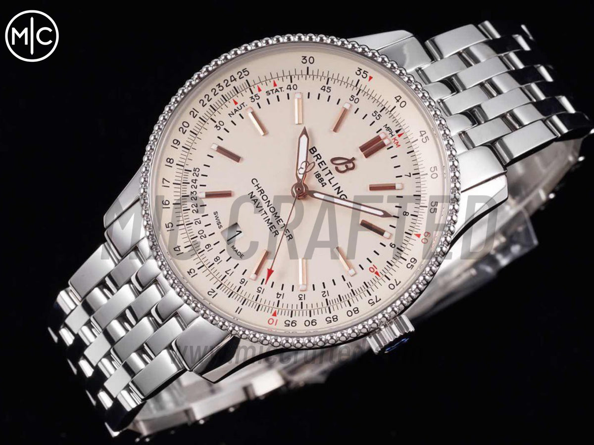 Navitimer 41mm Date SS 奶油色錶盤配 SS 錶鏈 – Premium Edition