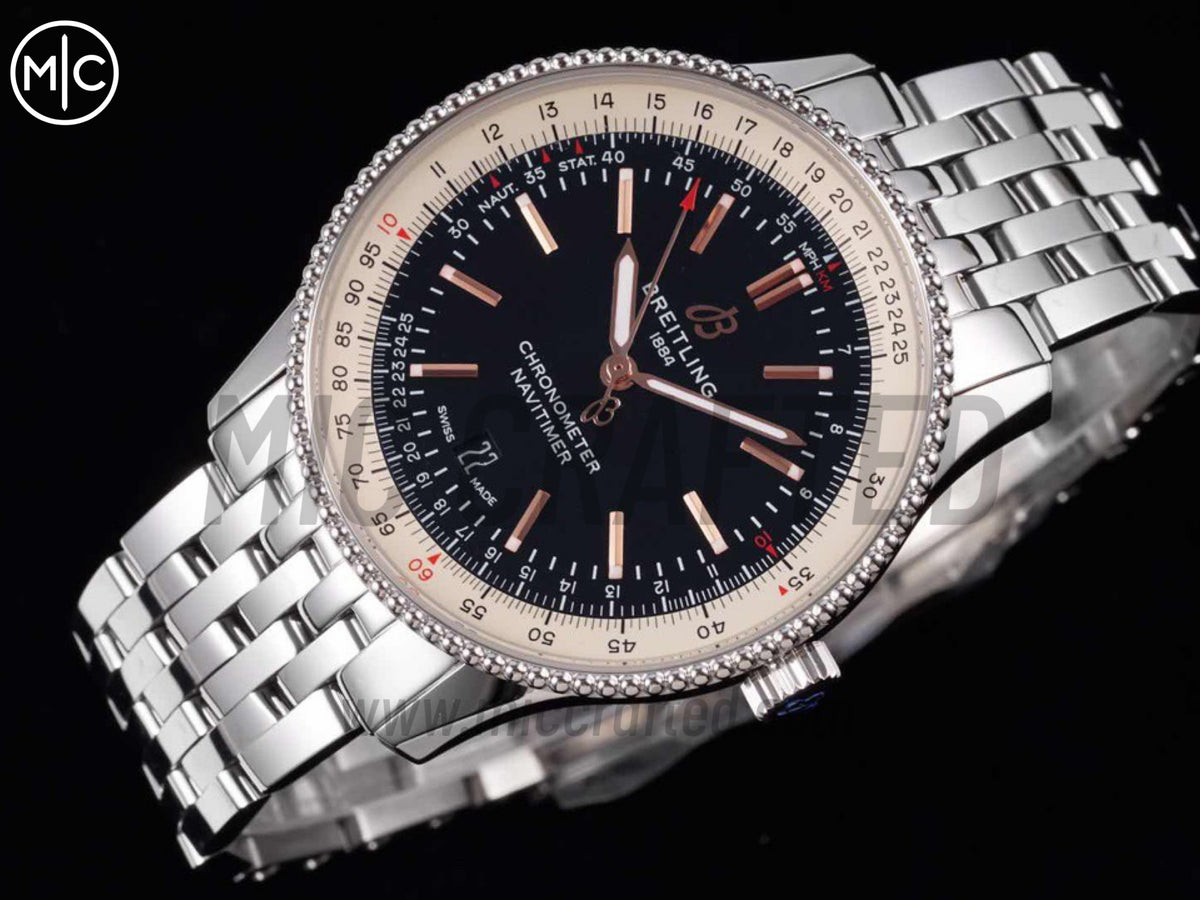 Navitimer 41mm Date SS 黑色錶盤配 SS 錶鏈 – Premium Edition
