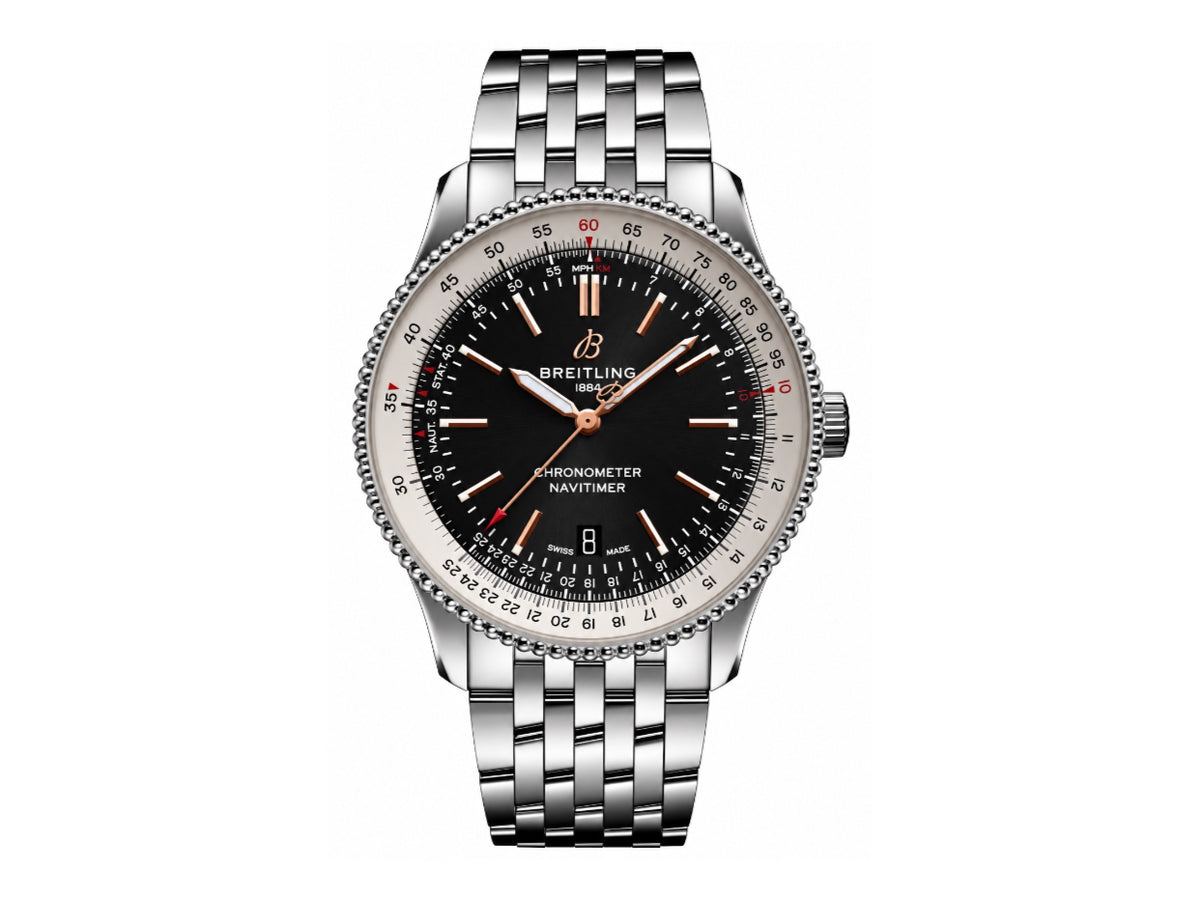 Navitimer 41mm Date SS 黑色錶盤配 SS 錶鏈 – Premium Edition