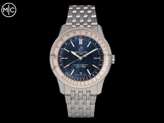 Navitimer 41mm Date SS Blue Dial on SS Bracelet – Premium Edition