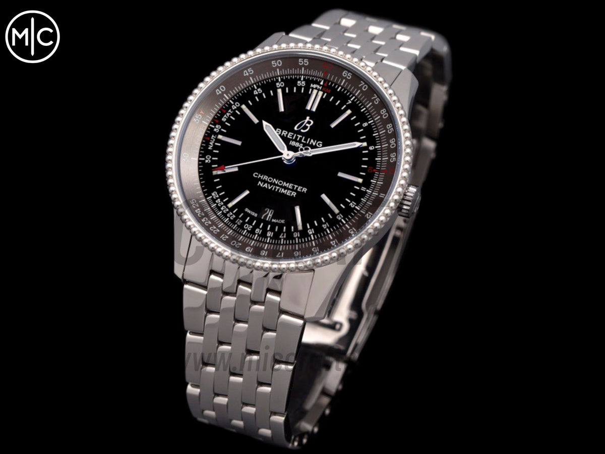 Navitimer 41mm Date SS 黑色錶盤配 SS 錶鏈 – Premium Edition