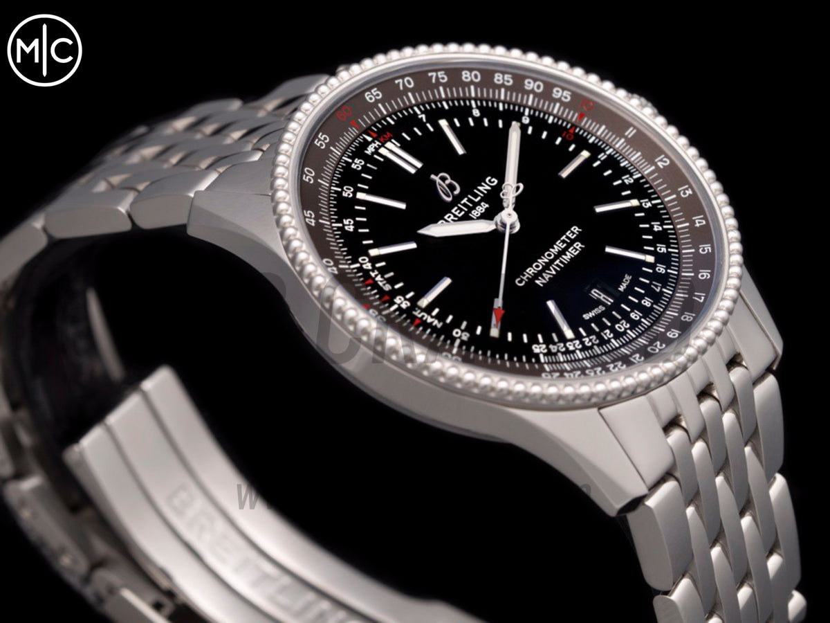 Navitimer 41mm Date SS 黑色錶盤配 SS 錶鏈 – Premium Edition