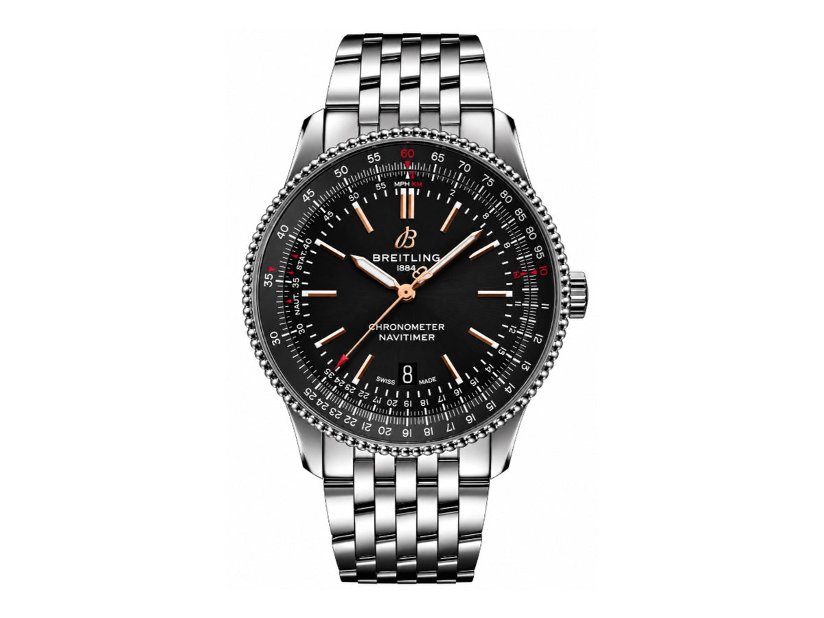 Navitimer 41mm Date SS 黑色錶盤配 SS 錶鏈 – Premium Edition