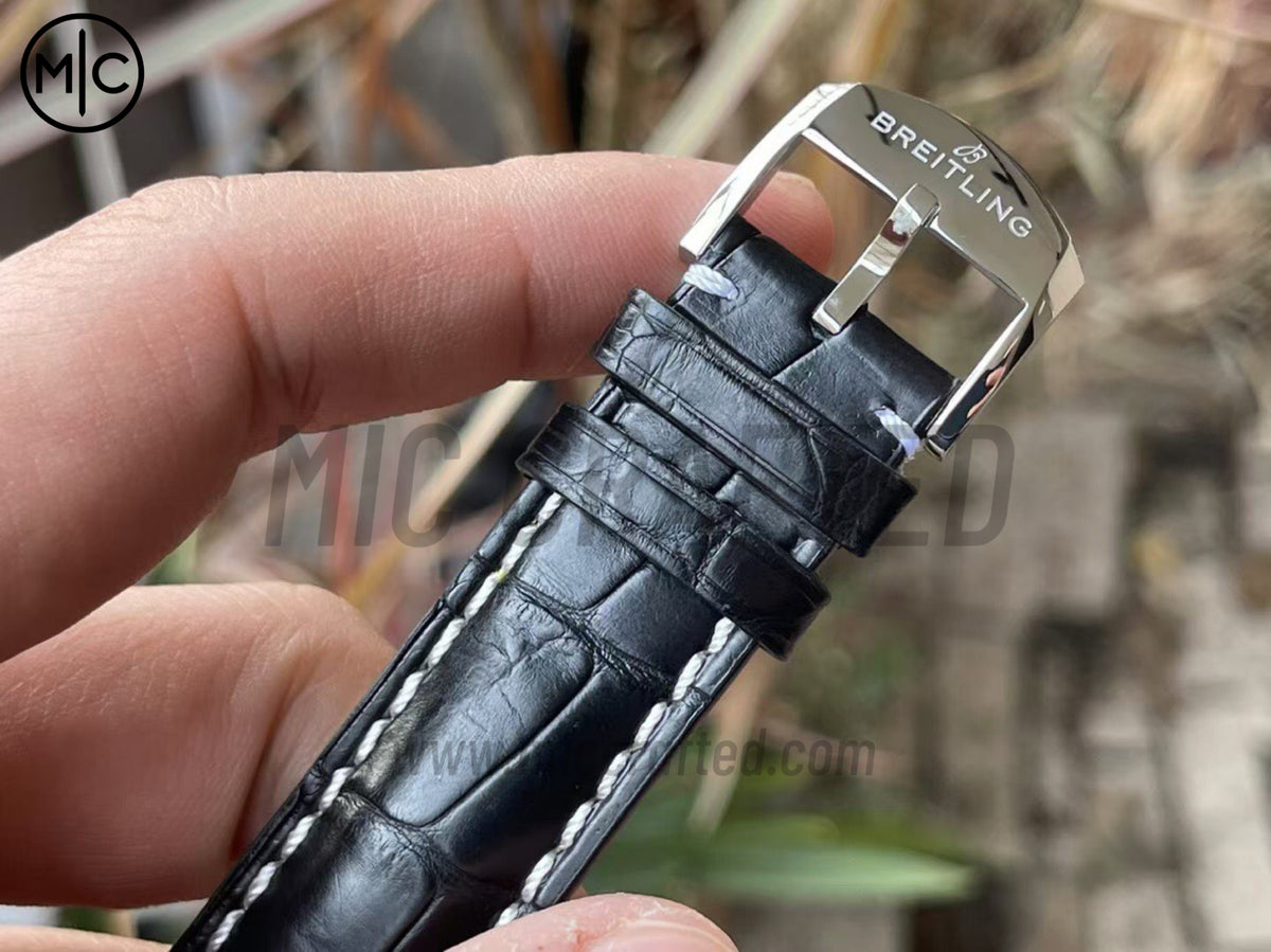 Navitimer Automatic 41mm SS 藍色錶盤配黑色皮革錶帶 – Premium Edition