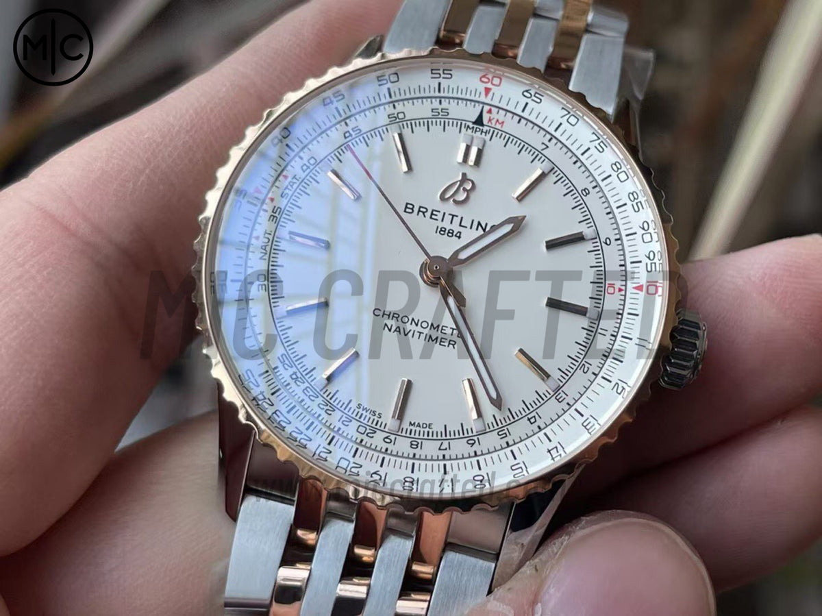 Navitimer Automatic 41mm SS/RG White Dial on SS/RG Bracelet – Premium Edition