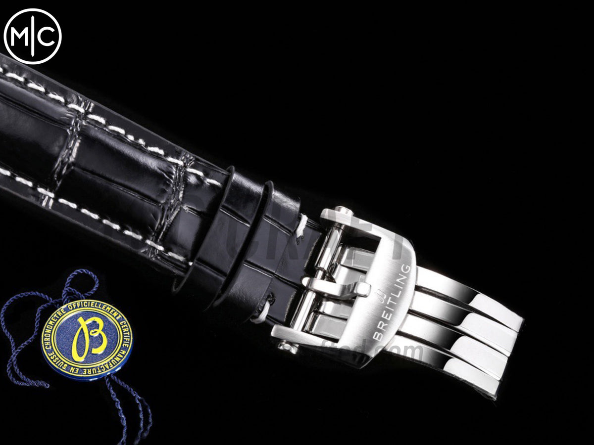 Premier B01 Chrono SS 42mm 灰色/黑色錶盤配黑色皮革錶帶 – Premium Edition