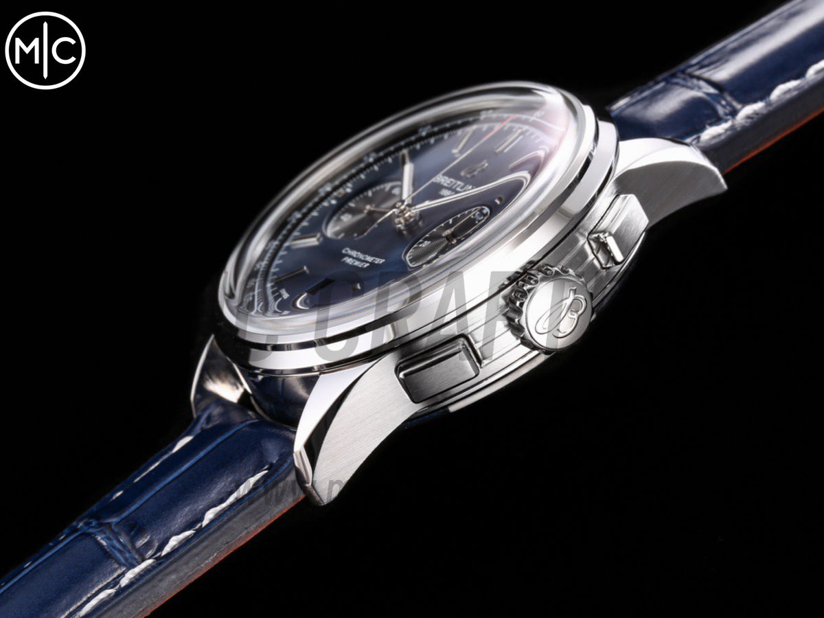 Premier B01 Chrono SS 42mm 藍色/黑色錶盤配藍色皮革錶帶 – Premium Edition