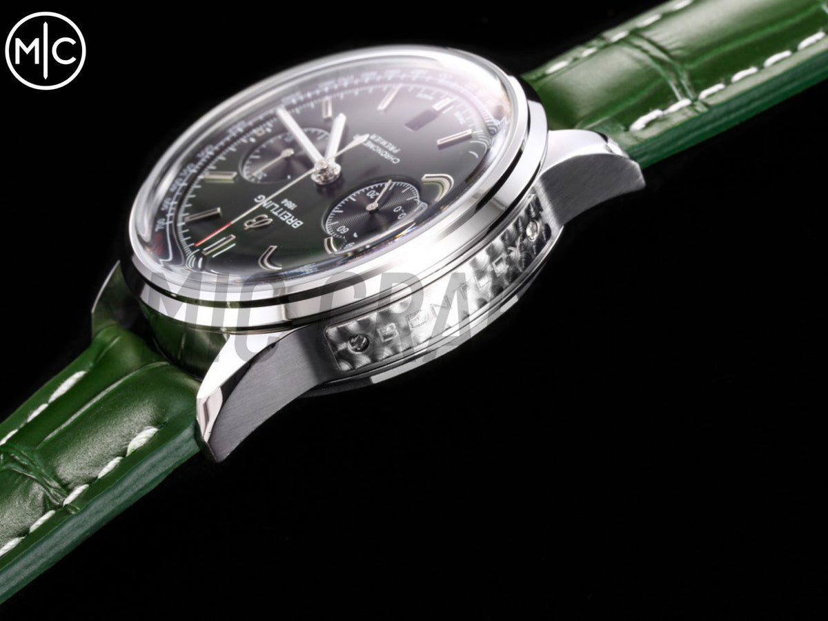 Premier B01 Chrono SS 42mm 綠色錶盤配綠色皮革錶帶 – Premium Edition