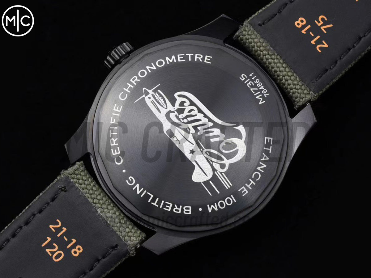 Aviator 8 41mm DLC 綠色錶面搭配綠色尼龍錶帶 - 尊貴版
