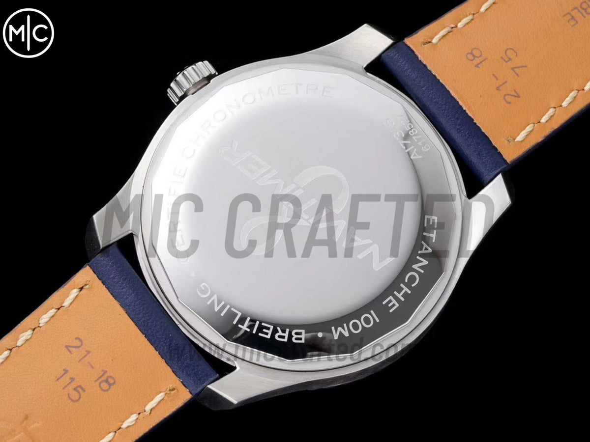 Aviator 8 41mm 藍色錶面搭配藍色皮革錶帶 - 尊貴版