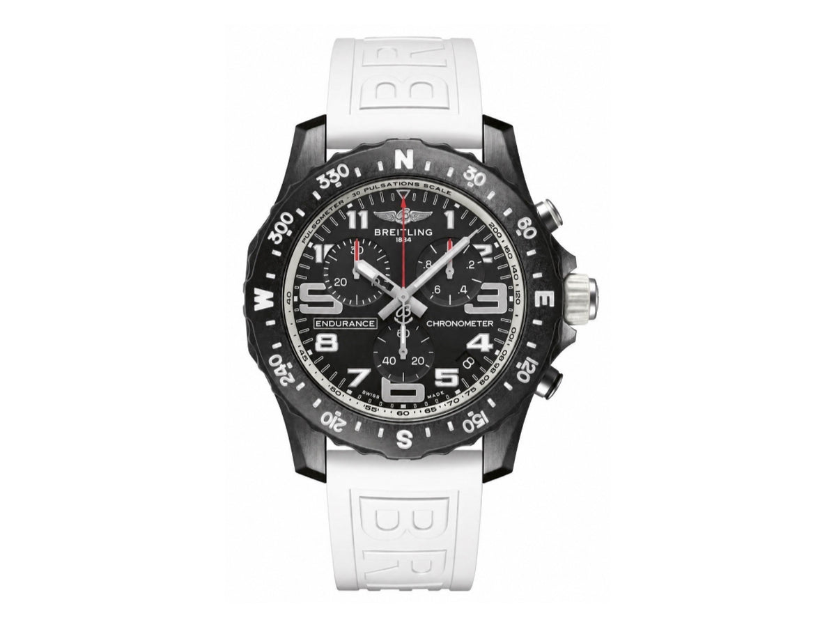 Professional Chronograph PVD 黑色錶面搭配白色橡膠錶帶 瑞士石英機芯 - 尊貴版
