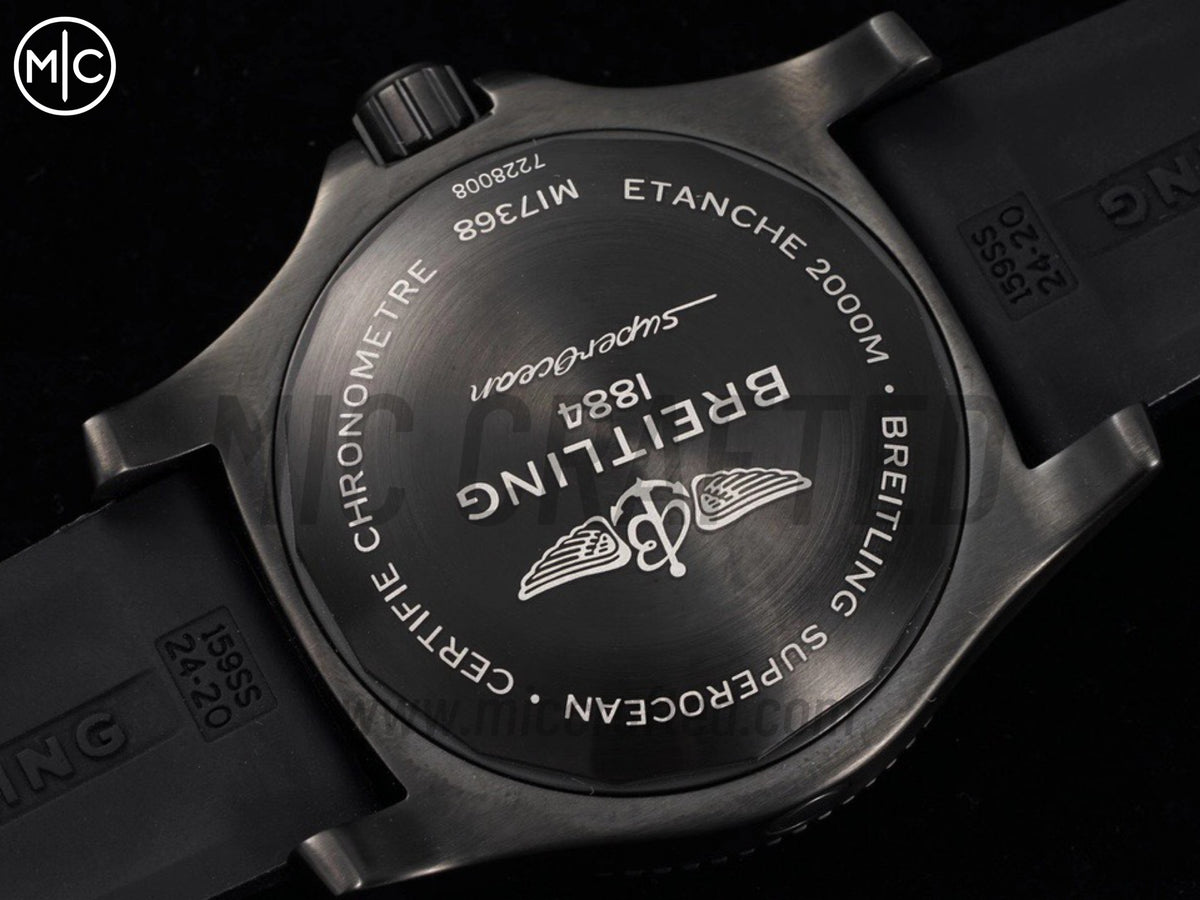 Superocean Automatic 46mm PVD 黑色錶面、黑色錶圈搭配黑色橡膠錶帶 - 尊貴版