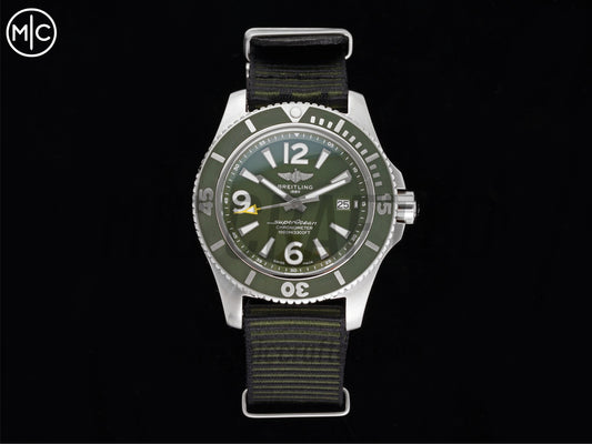 Superocean Automatic 44mm SS Green Dial Green Bezel on Green Nylon Strap – Premium Edition
